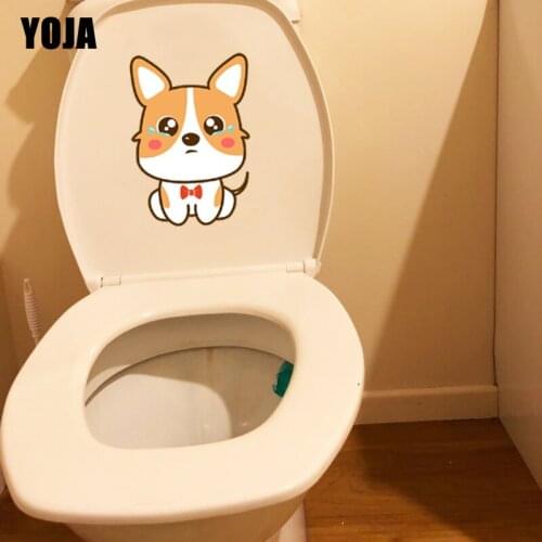 YOJA 15.8*22.8CM Animal Dog Pattern Wall Decal BedRoom Home Decor Toilet Sticker T3-0505