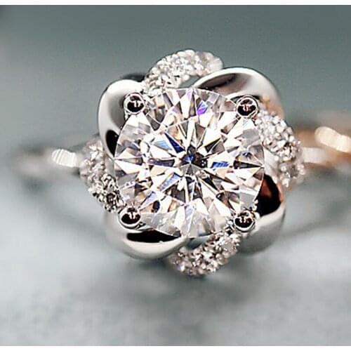 Original Design S925 Sterling Silver Women Rings Volume Flower Luxury Big Diamond Jewelry Engagement Exquisite Elegant Wedding