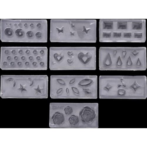 10Pcs DIY Nail Art Silicone Mold Leaves Flower Template Acrylic UV Gel DIY Tools