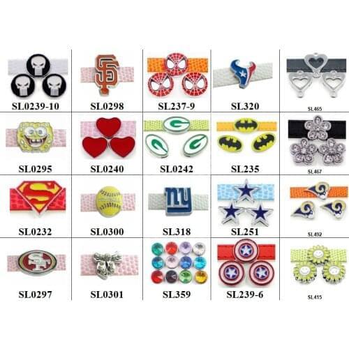 100PC/lot 8MM DIY Sport Balls Horse Slide Charm Fit For 8mm Leather Bracelet Straps Necklace Fashion Jewelrys Making