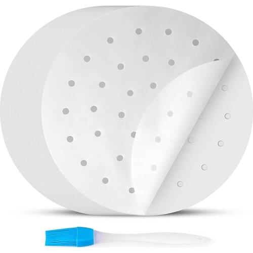 100 Pack Air Fryer Parchment Paper Liners - 9 Inch Non Stick Parchment Paper for Air Fryer - Pre Cut Round Perforated