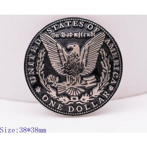 10X Heavy Sturdy Two-Tone Silver Morgan Dollar Eagle Coin Leathercraft Leather Conchos Screwback1-1/2"
