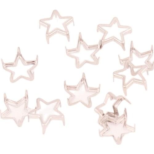 11mm Stylish Star Silver Rivet Studs with Hollow Design DIY Decorating Bags Shoes Belt Leather Bracelet Clothes Accessories