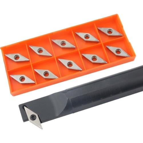 10pcs VBGT1103 Carbide Inserts 1pc S16Q-SVZBR11 S20R-SVZBR11 Internal Turning Tool Holder S20R-SVZBL11 Arbor CNC Lathe Tools Set