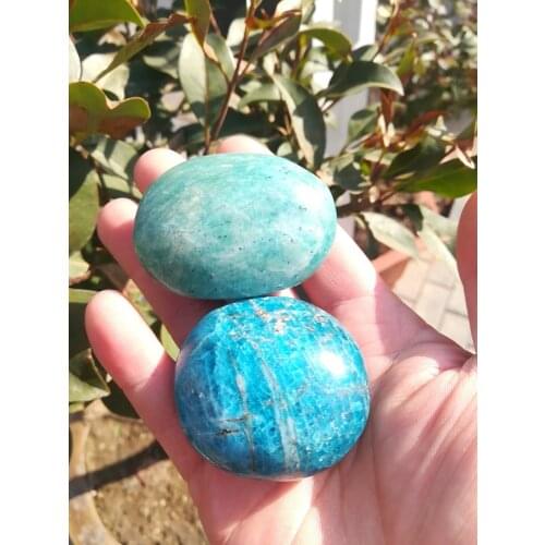 2pcs energy stone natural apatite stone and tianhe stone play rock healing crystals for home and party decor