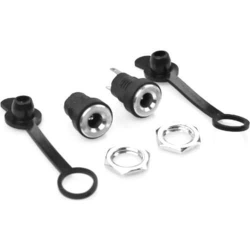 Wholesale 2 Pcs Waterproof DC Power Socket Jack Power Charger Plug Panel Mount Female Mount Connector 3A 5.5 x2.1mm