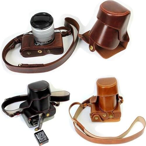 4 Colors Digital Camera Leather Case Cover for Fujifilm XM1 XA2 Fuji X-M1 X-A2 Camera Case Charging Directly