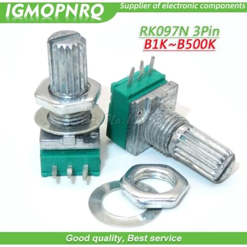 5pcs RK097N 5K 10K 20K 50K 100K 500K B5K with a switch audio 3pin shaft 15mm amplifier sealing potentiometer IGMOPNRQ