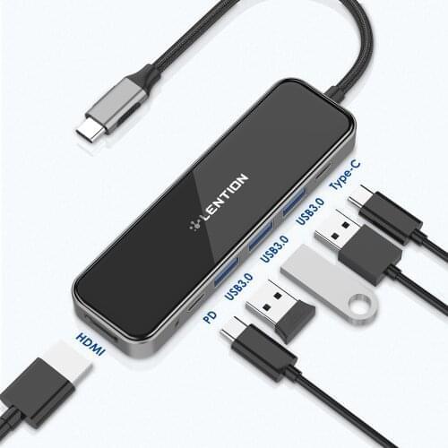 USB HUB to USB 3.0 HDMI Adapter Dock for MacBook Pro 13.3 Accessories USB-C Type C 3.0 Splitter 6 Port USB HUB with PD charging