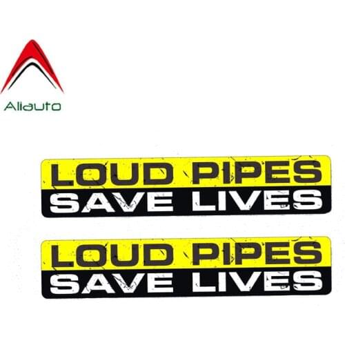 Aliauto 2 x Warning Loud Pipes Save Lives Funny Cover Scratch PVC Car Sticker Body Decal Waterproof Vinyl,15cm*3cm