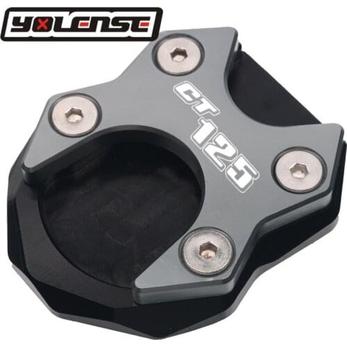 For HONDA CT125 CT 125 Cub 2020 Motorcycle CNC Aluminum Side Stand Pad Plate Kickstand Enlarger Support Extension