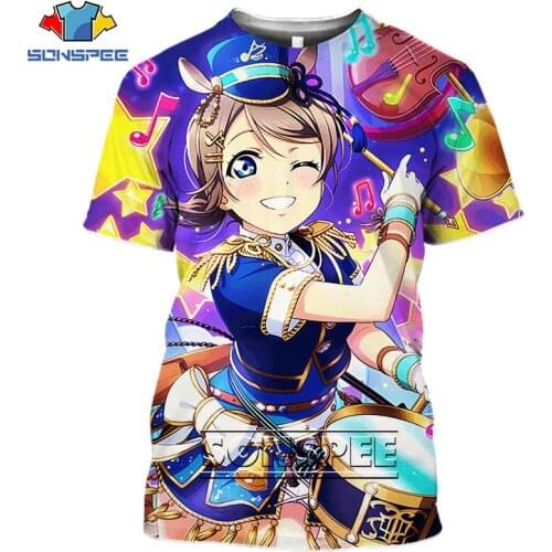 Sexy Loli Girl Cartoon Anime Love Live T shirt 3D Print Cute Men Women T-shirt Summer Harajuku Casual Oversized Short Sleeve Top