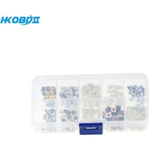 HKOBDII Microswitch Key Buttons 250PCS 10 Types Tactile Push Switch Car Keys Remote Button