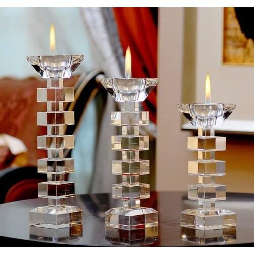Europe Style Crystal Candlestick Religious Tealight Candle Holder Wedding Decoration Centerpieces Table Candlestick