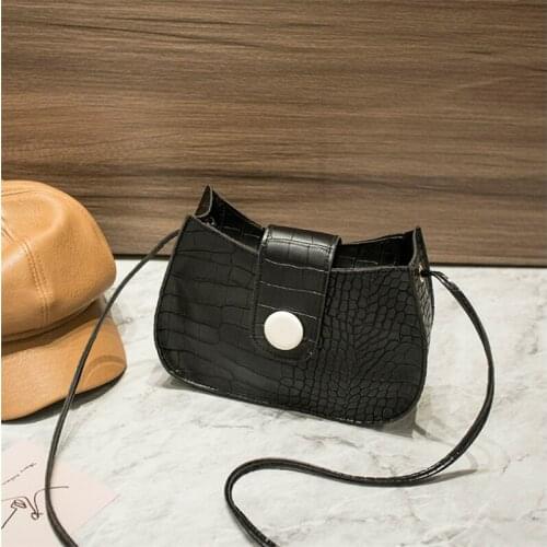 Classic Fashion Women Crocodile Pattern Shoulder Bag Solid Color Lightweight Leather Crossbody Purse for Party Wedding Work