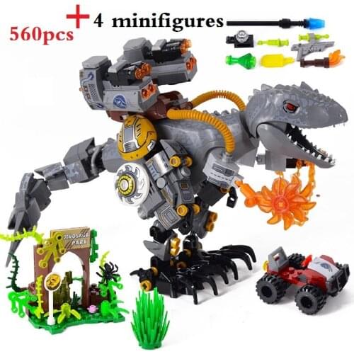 Jurassic Building Blocks Mechanical Dinosaurs World Figures Bricks Dino Tyrannosaurus Rex Indominus Rex I-Rex Toys For Children