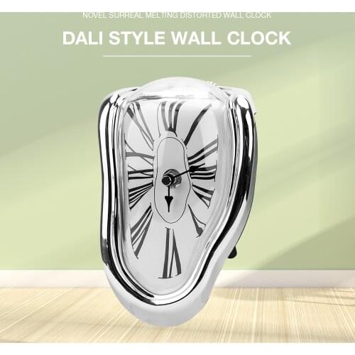 Creative Seat Twisted Clocks Melted Roman Numeral Right Angle Retro Deformation Wall clock Space time Desk Corner Home Decor 3D