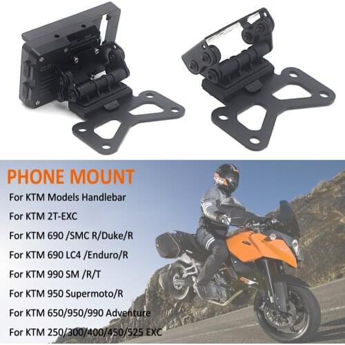 Motorcycle GPS Phone Mount Navigation Bracket Wireless Charger For Models Handlebar 250 300 400 450 525 XC 690 990 SM T 950 ADV