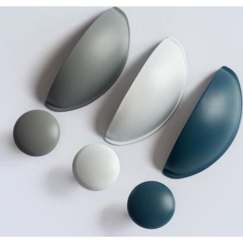 LCH Nordic Candy Color Semicircula 76mm Rainbow ShellCupboard Handle Plastic Surface Treatment Knob for Kids/Children