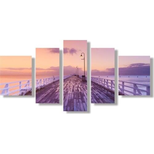 Hot Free 5 Piece Canvas Modern Art Picture On View Wall Unframed Painting The Living Room Hangs A Picture.Pography