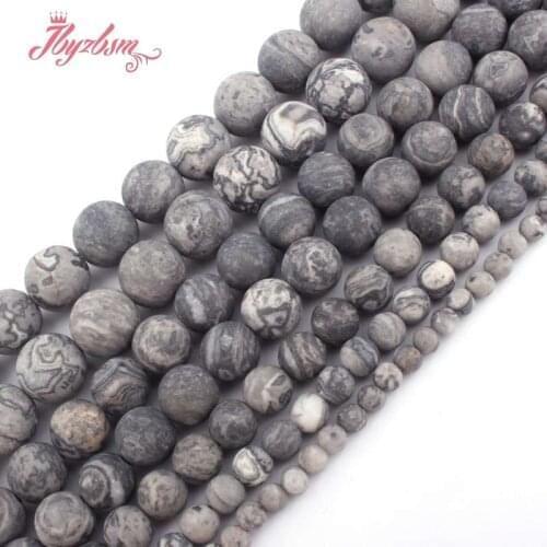 4,6,8,10,12mm Frost Matte Round Beads Multicolor Map Stone Beads For DIY Necklace Bracelats Jewelry Making 15" Free Shipping