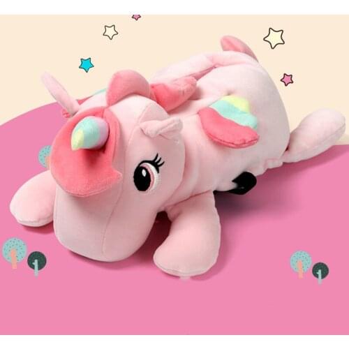 Cartoon Unicorn Animal Car Tissue Holder Seat Back Hanging Paper Box Plush Case Auto Toys Interior Armrest Napkins Storage Bag