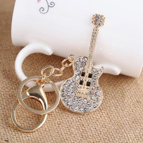 New Fashion Gitar Keychain For Key Key Ring Decoration Key Holder for Women Jewelry Key Holder Acessory AZL685