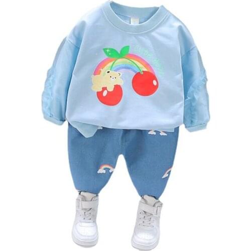 New Spring Baby Girls Clothes Children Cute T-Shirt Pants 2Pcs/Sets Fashion Autumn Toddler Casual Costume Kids Cotton Sportswear