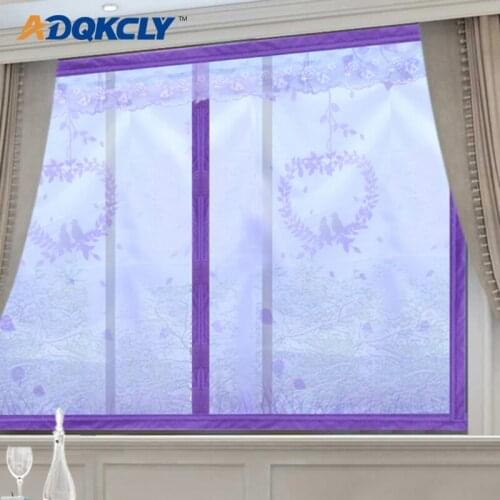 ADQKCLY Durable Summer Anti-mosquito Net Polyester Fiber Lace Magnetic Fastener Window Screen Decor Home Anti-Dust Window Mesh