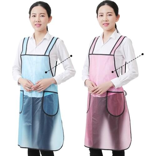 Transparent apron household kitchen waterproof and oil-proof plastic apron women smock custom work clothes
