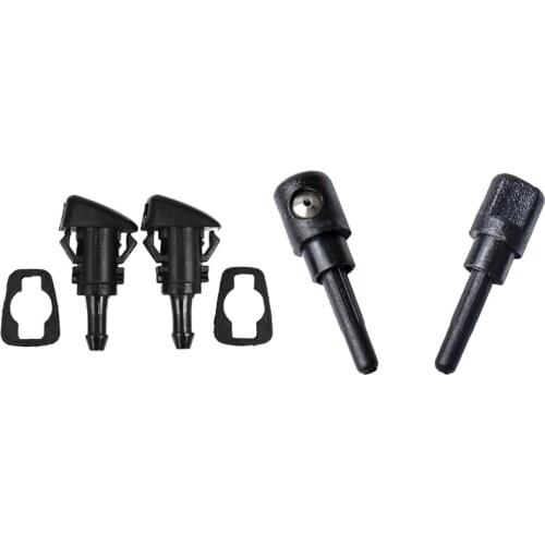 2Pcs Car Front Windshield Wiper Water Spray Nozzle & 2 Pcs Rear Windshield Washer Nozzle Water Sprayer