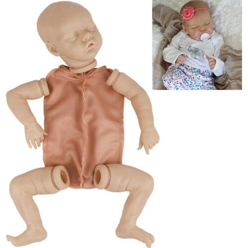 Lifelike Reborn Baby Doll Kit 17Inch DIY Blank Doll Kit Vinyl Unpainted Unfinished Doll Parts Newborn Baby Dolls Xmas Gift