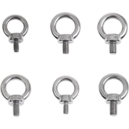 304 Stainless Steel Lifting Eye Bolt - Din 580- Ring Screw Bolt M6/ M8/ M10/ M12/ M14/ M16/ M18/ M20