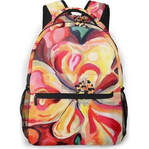 OLN Backpack Shoulder Bag For Teenage Girls Flower Berry Was Created With Acrylic Paint Bagpack Ladies School Backpack