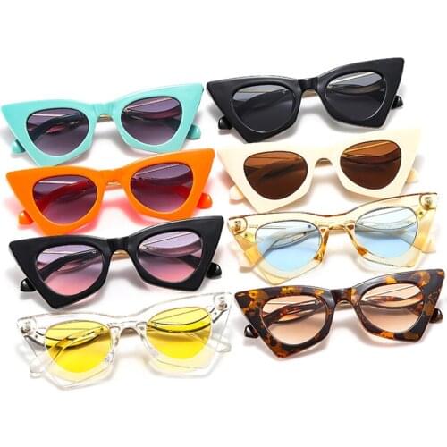 New style outdoor cat eye shape self-portrait sunglasses flat mirror catwalk personality fashion ladies sunglasses