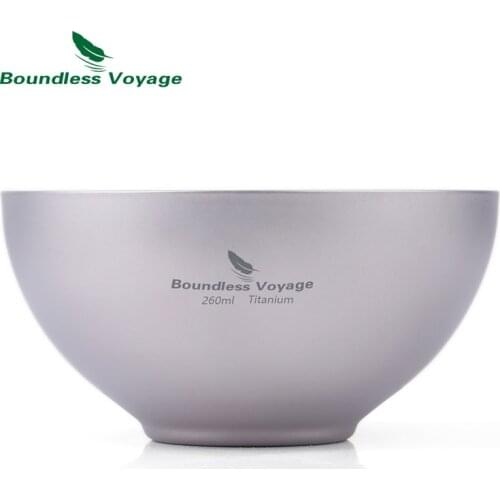 Boundless Voyage Camping Titanium Double-wall Bowl Outdoor Backpacking Bowl 79.1g