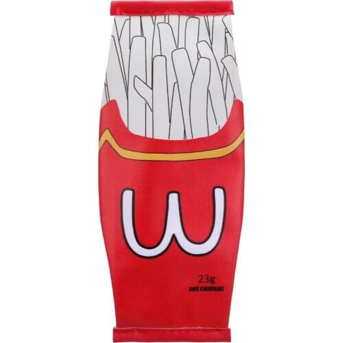 Creative Simple Simulation Snack Popcorn Fries Pencil Case Kawaii Pencil Case Student Stationery Storage Bag