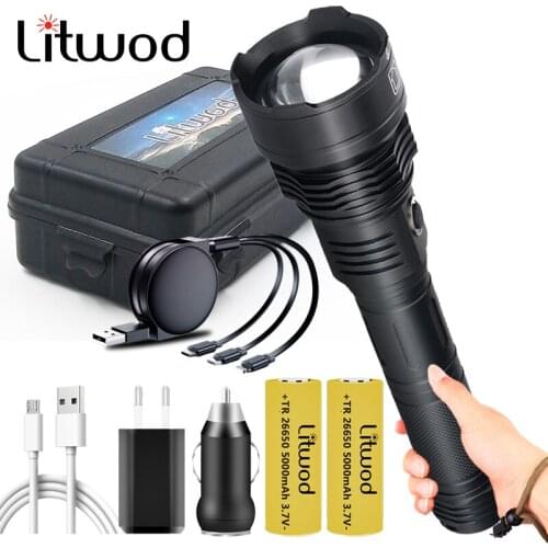 XHP90.2 4-core Led Flashlight Power Bank Function Torch Usb Rechargeable 18650 or 26650 Battery Zoomable Aluminum Alloy Lantern