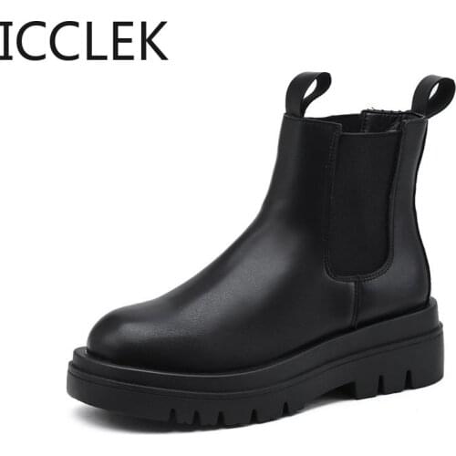 2020 New Fashion Spring/Autumn Women Boots Women Ankle Boots High Quality Round Toe Slip-On Martins Boots Big Size A057