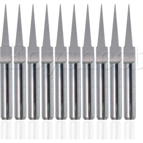 10 Degree 0.4mm CNC Carbide Engraving Bits V-shape for ABS/Metal/Acrylic Pack of 10