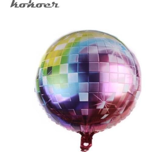 10pcs 18 Inch Disco Color Round Aluminum Foil Balloons Wholesale Festive Birthday Wedding Party Decoration Balloon Toy Balloon