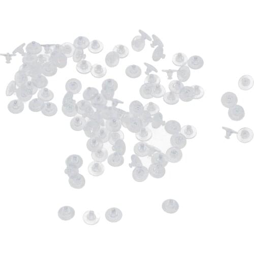 100 Pieces Silicone Earring Backs Soft Clear Ear Safety Back Pads Stopper Replacement for Fish Hook Earring Studs Hoops