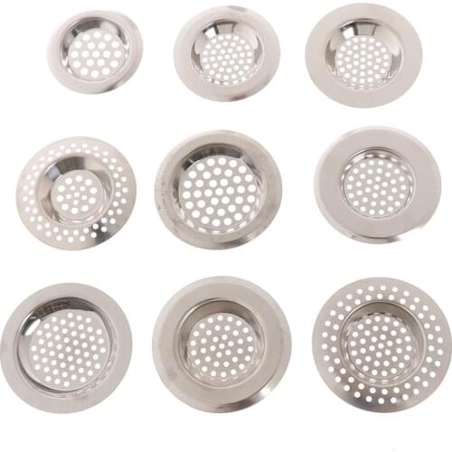 2Pcs Home Bathroom Sink Protection Kitchen Sink Strainer Stainless Steel Drain Hole Filter Against Clogging Accessories
