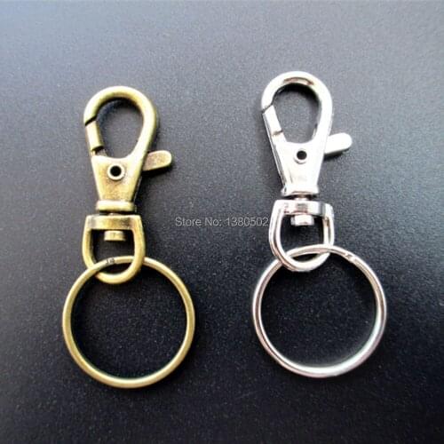 20PCS Metal Swivel Snap Hook with Key ring Lobster Clasps Lanyard DIY Craft hardware accessories