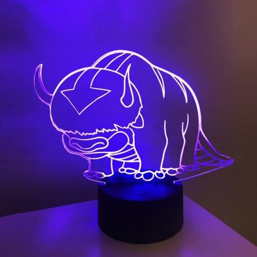 3D Acrylic Lamp Avatar The Last Airbender Nightlight The Legend of Aang Appa Figure Table Night Light for Kids Child Room Decor