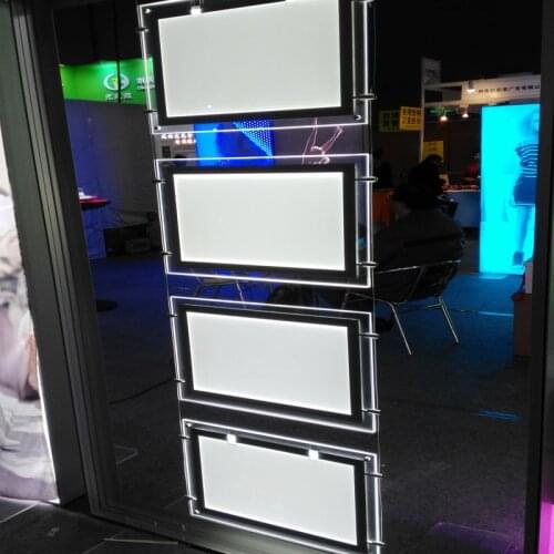 4unit/Column) A3 Single Sided Magnetic Front Display Window Display Poster Holders,Suspension Cable Display Systems