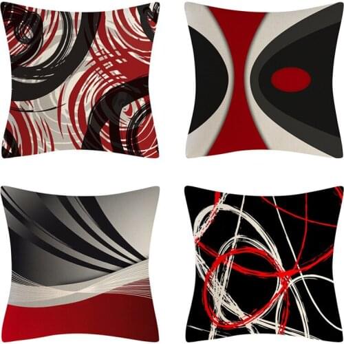 45 * 45CM Geometric Cushion Cover Abstract Printed Throw Pillow Case Geometric Home Decor Christmas Gifts