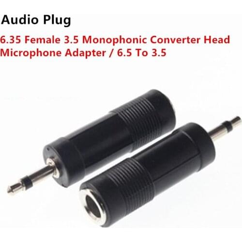 5pcs 6.35 female connector 3.5 Mono Stereo Adapter Converter 6.5 to 3.5 for Microphone Adapter