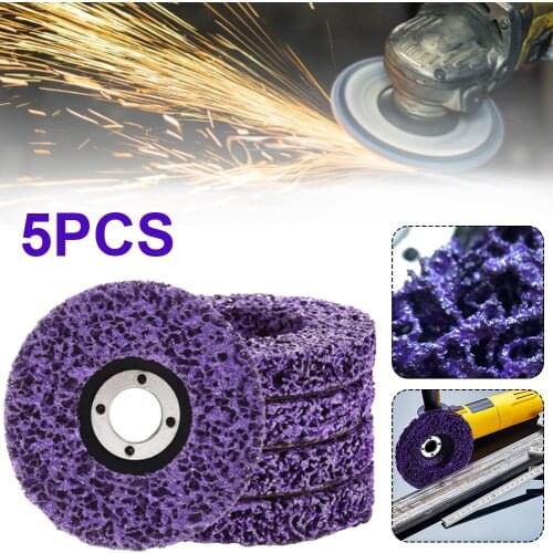 5Pcs 100mm Poly Strip Disc Abrasive Wheel Paint Rust Remover Clean Grinding Wheels For Motorcycles Durable Angle Grinder Car