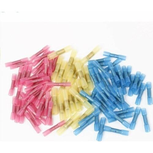 50/25PCS 10-22AWG Heat Shrink Crimp Butt Terminals Waterproof Insulated Electricals Cable Wire Connectors Assortment